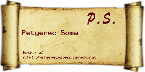 Petyerec Soma névjegykártya